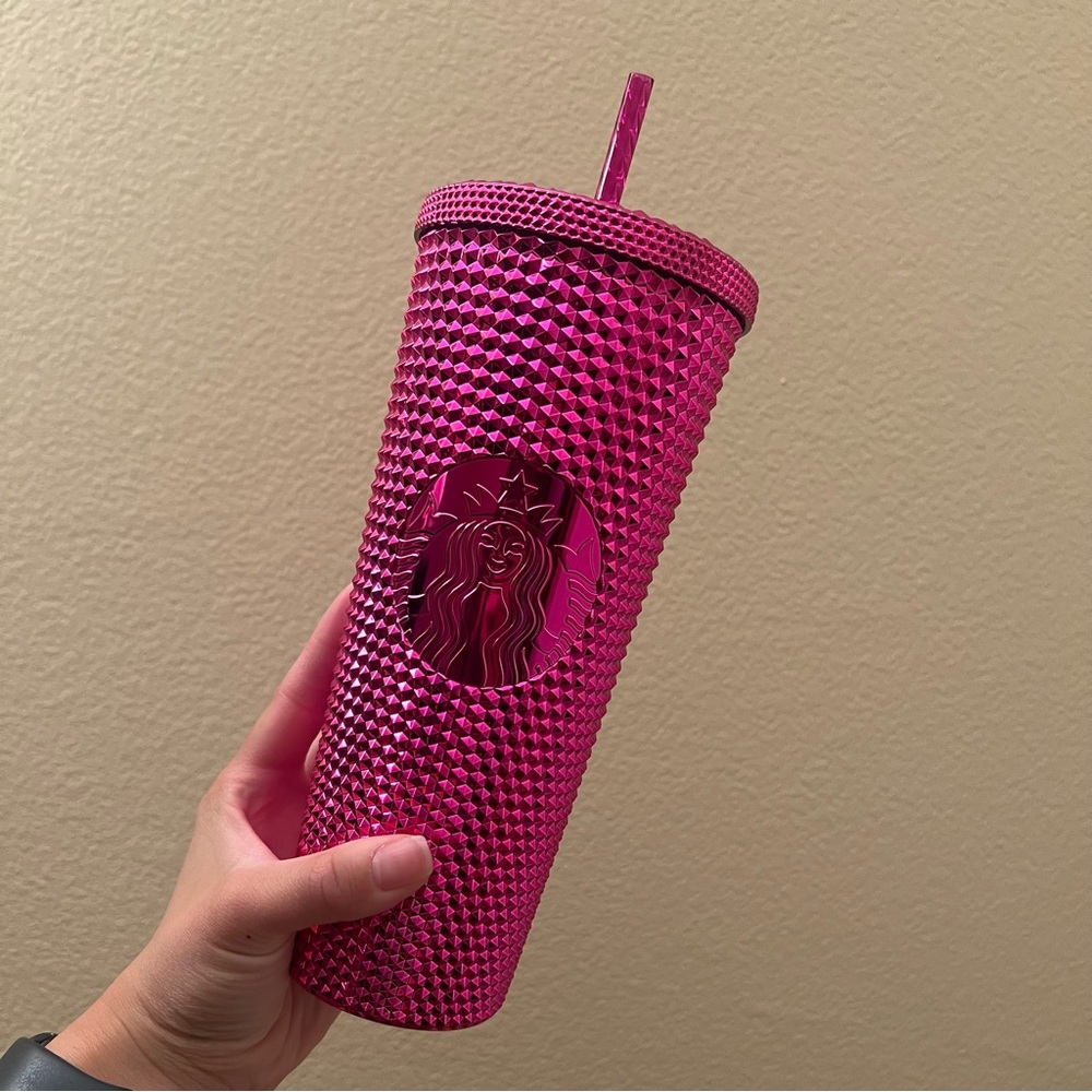 Starbucks Venti Studded Pink Chrome